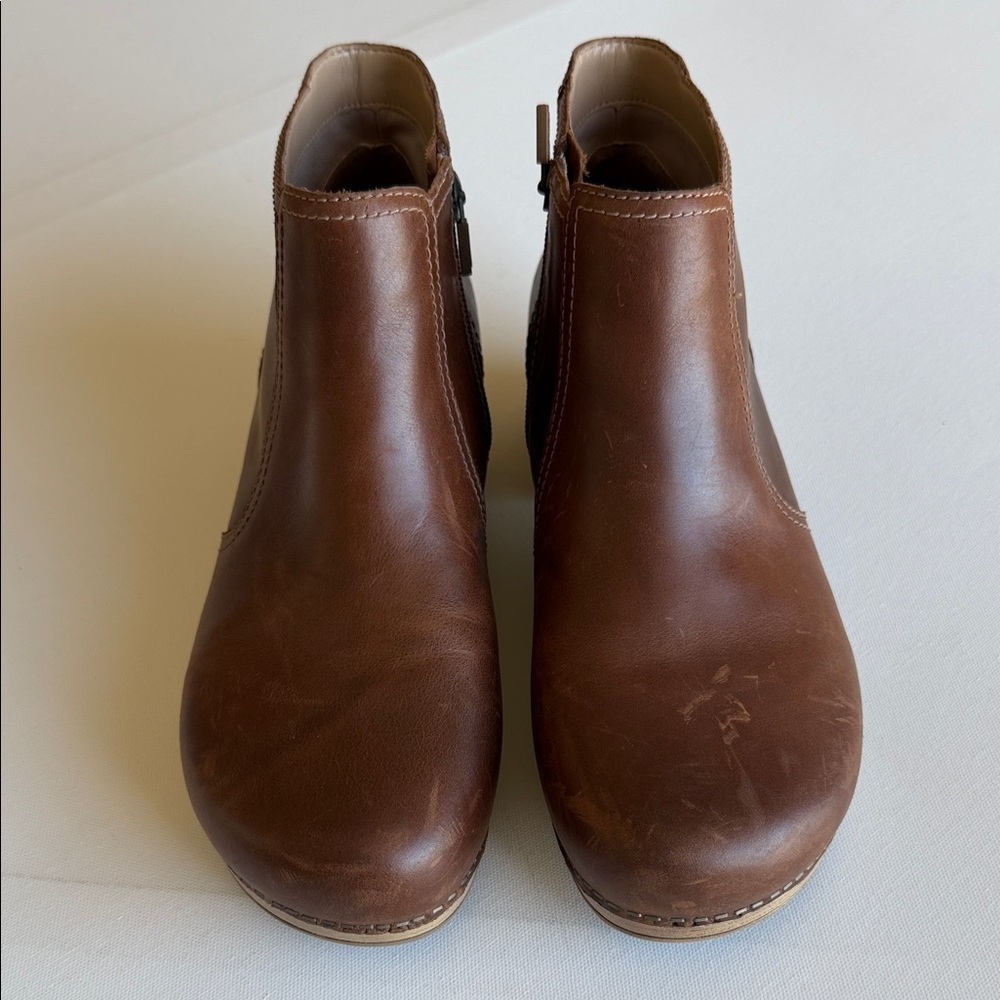 Dansko Barbara Leather Ankle Boots Brown EU 42 US 11.5-12 Comfort